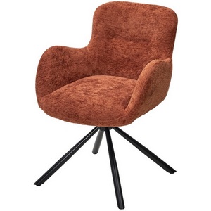Изображение товара Стул KAROL 180 град. поворот. 3018-09 терракотовый, шенилл/ черный каркас, ®DISAUR (арт.)