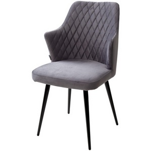 Изображение товара Стул град. СЕРЫЙ #27, велюр / черный каркас