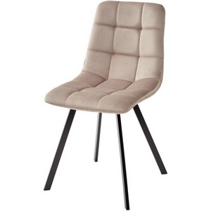 Изображение товара Стул CHILLI SQUARE BLUVEL-40 бежевый, велюр / черный каркас М-City
