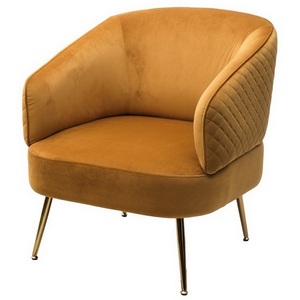 Изображение товара Кресло MUSSELS BLUVEL-68 желтый, велюр / золотой каркас М-City (850-36763)