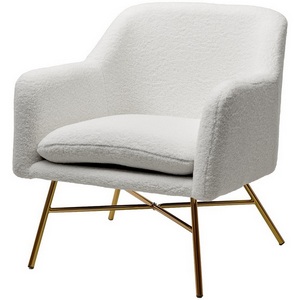 Изображение товара Кресло SHEEP NINI-01 Белый, teddy / золотой каркас М-City (850-36764)
