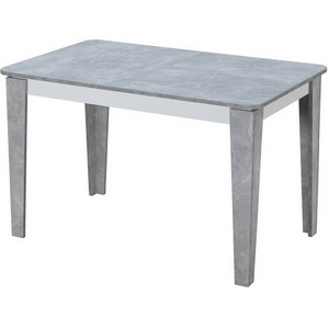 Изображение товара Стол раскладной с вставкой с прямыми углами Бетон-Белый/Бетон (прямоугольная столешница, 4 ножки)