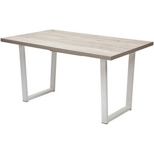 Изображение товара Стол с полкой вставка-бабочка на 8 персон ЛОФТ 160 Дуб Анкона/Белый М-City (прямоугольная столешница, I I-образная опора)