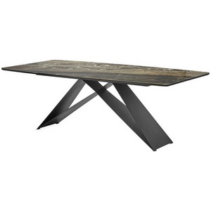 Изображение товара Стол с полкой на 8 персон МАРСЕЛЬ 220 RITCHER DOVE Amadeus, керамика/Черный М-City (прямоугольная столешница, 2 ножки)