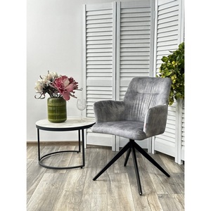 Изображение товара Стул DANTE 360 град. поворот. VT5001-7 античный светло-серый, велюр без "пальчиковый"/черный, DISAUR