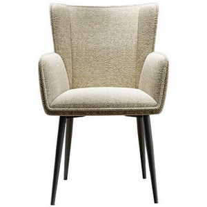 Изображение товара Стул VOLCANO Белый Wales-101, ткань / светло-бежевый Maison 09, экокожа/ черный каркас, DISAUR (850-36808)