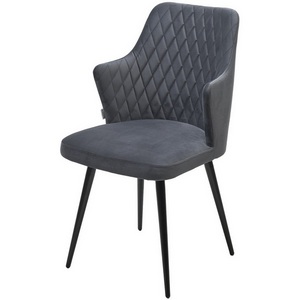 Изображение товара Стул HERMAN 360 град. BM-3 ТЕМНО-СЕРЫЙ, велюр / черный каркас