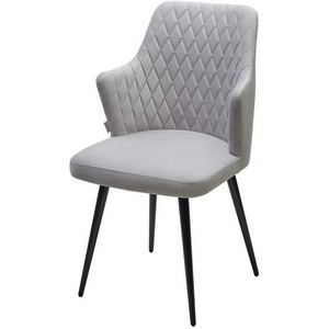 Изображение товара Стул HERMAN СВЕТЛО-СЕРЫЙ BM-4, велюр / черный каркас