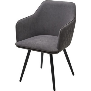 Изображение товара Стул с нагрузкой 120 кг FORT 360 град. поворот. B28 темно-серый, велюр / черный каркас,