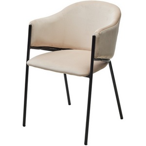 Изображение товара Стул ДИЛЛ, цвет H-06 Бежевый, велюр / черный каркас