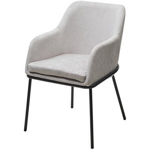 Изображение товара Стул АЛИСТЕР, цвет RAIN 16 пыльный серый, велюр / черный каркас