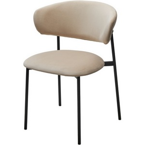 Изображение товара Стул ЛЕОНАРДО H-06 Бежевый, велюр / черный каркас