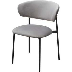 Изображение товара Стул ЛЕОНАРДО H-09 Светло-серый, велюр / черный каркас