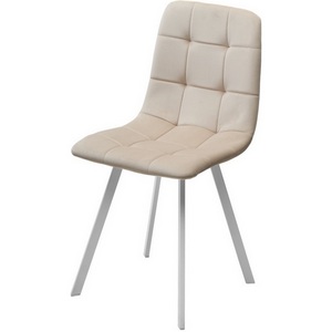 Изображение товара Стул РИЧИ, цвет H-06 Бежевый, велюр / белый каркас