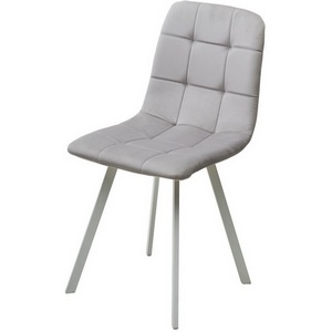 Изображение товара Стул РИЧИ, цвет H-09 Светло-серый, велюр / белый каркас