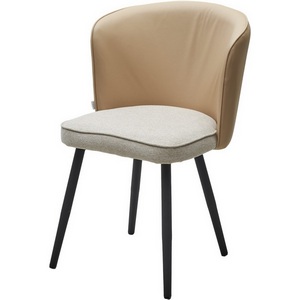 Изображение товара Стул МОНЕ ROVENA IVORI ткань / ORAKUL 130 экокожа / Черный каркас