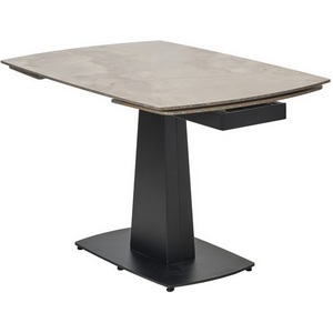 Изображение товара Стол с боковыми вставками на 8 персон BALDE 140 GLOSS AMBER JADE SOLID CERAMIC/BLACK (прямоугольная столешница)