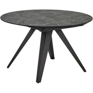 Изображение товара Стол на 10 персон AKSEL 130 цвет Mona Lisa Cерый мрамор, керамика,/Темно-серый каркас (круглая столешница)