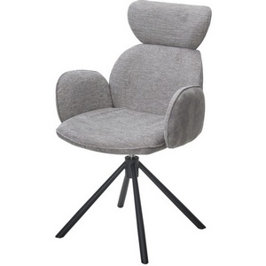 Изображение товара Стул VARDY 360 град.поворот. Brego-07 Серый, ткань/ 7525-180 Серый, велюр/Черный