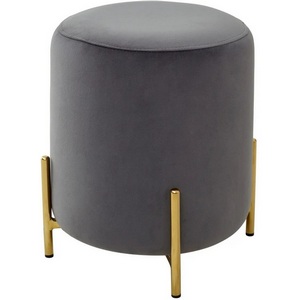 Изображение товара Пуфик круглый для гостиной RICE BLUVEL-14 GREY / GOLD М-City