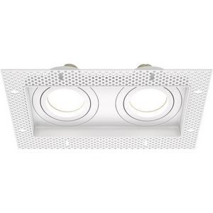 Изображение товара Потолочный светильник прямоугольный встраиваемый с арматурой из алюминия Atom GU10 2x50Вт Maytoni Technical DL003-02-W