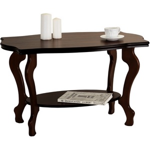 Изображение товара Стол журнальный с полкой Берже 1 темно-коричневый Mebelik (прямоугольная столешница, 4 ножки)