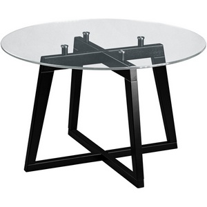 Изображение товара Стол журнальный Рилле 445 венге/стекло прозрачное (круг) Mebelik (круглая столешница, X-образная опора)