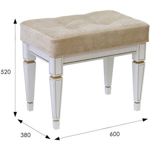 Изображение товара Банкетка Васко В 97Н белый ясень/золото от фабрики Mebelik