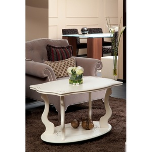 Изображение товара Стол журнальный с полкой Берже 3 слоновая кость Mebelik 001447 (прямоугольная столешница)