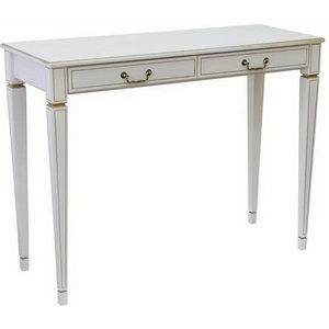 Изображение товара Консоль с ящиком Васко В 91Н белый ясень/золото Mebelik (прямоугольная столешница, 4 ножки)