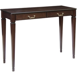 Изображение товара Консоль с ящиком Васко В 91Н темно-коричневый/патина Mebelik (прямоугольная столешница, 4 ножки)