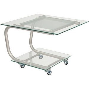 Изображение товара Стол квадратный журнальный Дуэт 9 металлик/прозрачное Mebelik