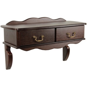 Изображение товара Консоль с ящиком Берже 20 темно-коричневый Mebelik (прямоугольная столешница, 2 ножки)