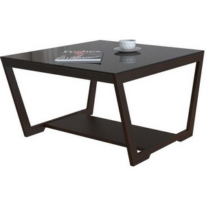 Изображение товара Стол журнальный с полкой BeautyStyle 1 венге/стекло черное Mebelik (квадратная столешница)