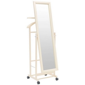 Изображение товара Вешалка костюмная с зеркалом на колесах В 24Н слоновая кость от фабрики Mebelik