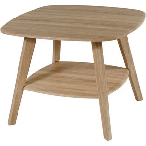 Изображение товара Стол журнальный с полкой Хадсон дуб сонома/сонома Mebelik (квадратная столешница, 4 ножки)