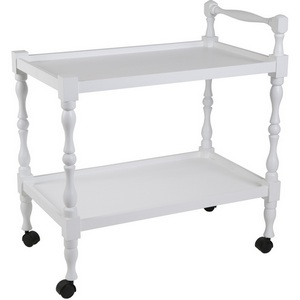 Изображение товара Стол с полкой на колесах сервировочный Бридж белый Mebelik (прямоугольная столешница, 4 ножки)