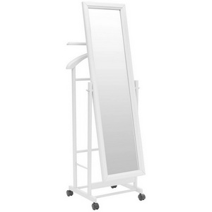 Изображение товара Вешалка костюмная с зеркалом на колесах В 24Н белый от фабрики Mebelik