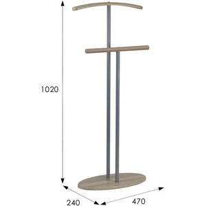 Изображение товара Вешалка костюмная Дэви 2 металлик/дуб сонома от фабрики Mebelik