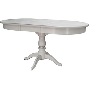 Изображение товара Стол вставка-бабочка обеденный Тарун 4 раздвижной белый/серебро 120/160*84 Mebelik (овальная столешница, 4 ножки)