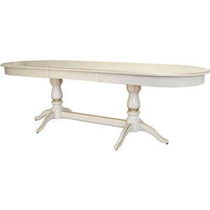 Изображение товара Стол вставка-бабочка на 10 персон обеденный Тарун 5 раздвижной слоновая кость/золото 190/250*84 Mebelik (овальная столешница, 4 ножки)