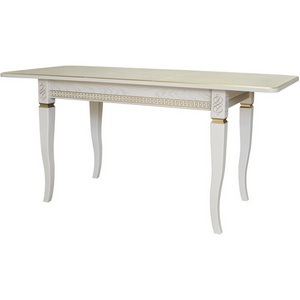 Изображение товара Стол с вставкой обеденный Фидея 3 слоновая кость/золото 120/160*70 Mebelik (прямоугольная столешница, 4 ножки)