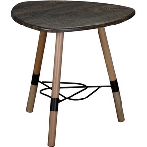 Изображение товара Стол с деревянной столешницей черный журнальный Лючия 2104 черный/бук/дуб маррон Mebelik (треугольная столешница, 3 ножки)