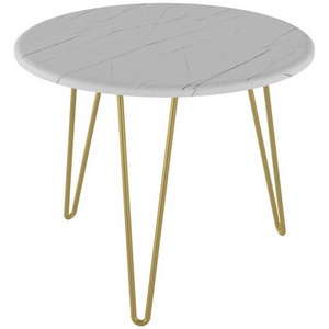 Изображение товара Стол журнальный Рид Голд 430 белый мрамор/золото Mebelik (круглая столешница, 3 ножки)