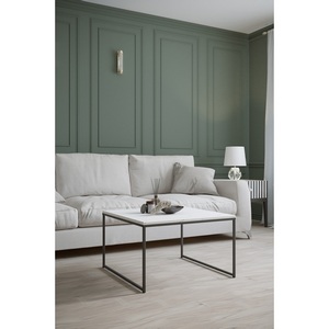 Изображение товара Стол журнальный Овер белый мрамор/черный Mebelik (прямоугольная столешница, I I-образная опора)