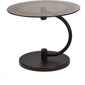 Изображение товара Стол журнальный Дуэт 13Н черный/венге/тонированное Mebelik (круглая столешница)