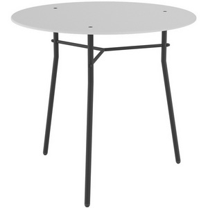 Изображение товара Стол журнальный Ники белый/чёрный Mebelik (круглая столешница, 3 ножки)