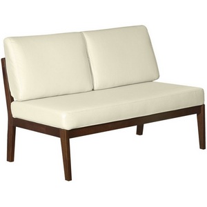 Изображение товара Диван-скамья Массив мягкая экокожа крем, каркас орех Mebelik арт.007549