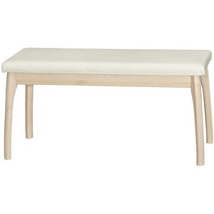 Изображение товара Скамья для прихожей мягкая, экокожа крем, каркас лак от фабрики Mebelik