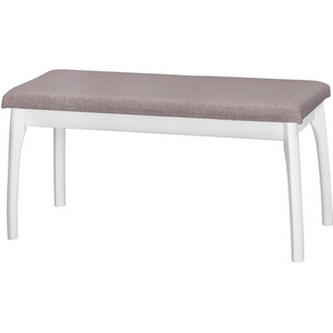 Изображение товара Скамья для прихожей мягкая, ткань серо-розовый, каркас снег Mebelik арт.007565